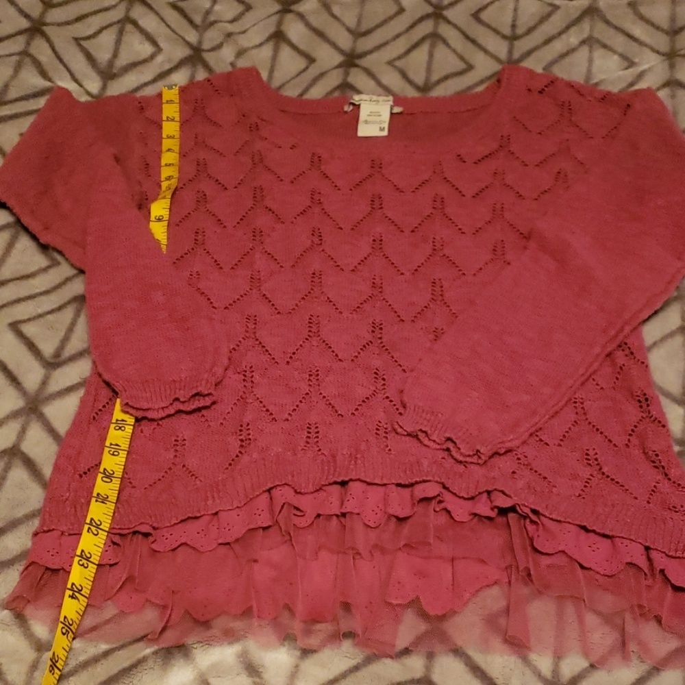 American Rag sweater with ruffle trim